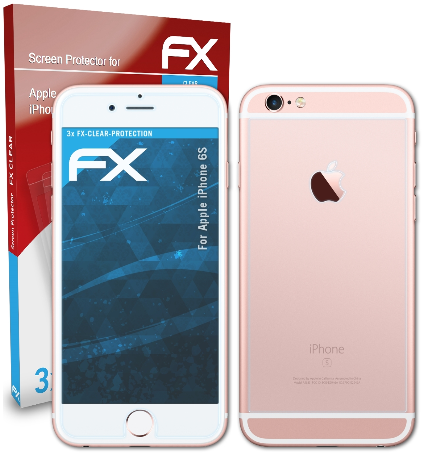 Apple ATFOLIX FX-Clear Displayschutz(für iPhone 6S) 3x