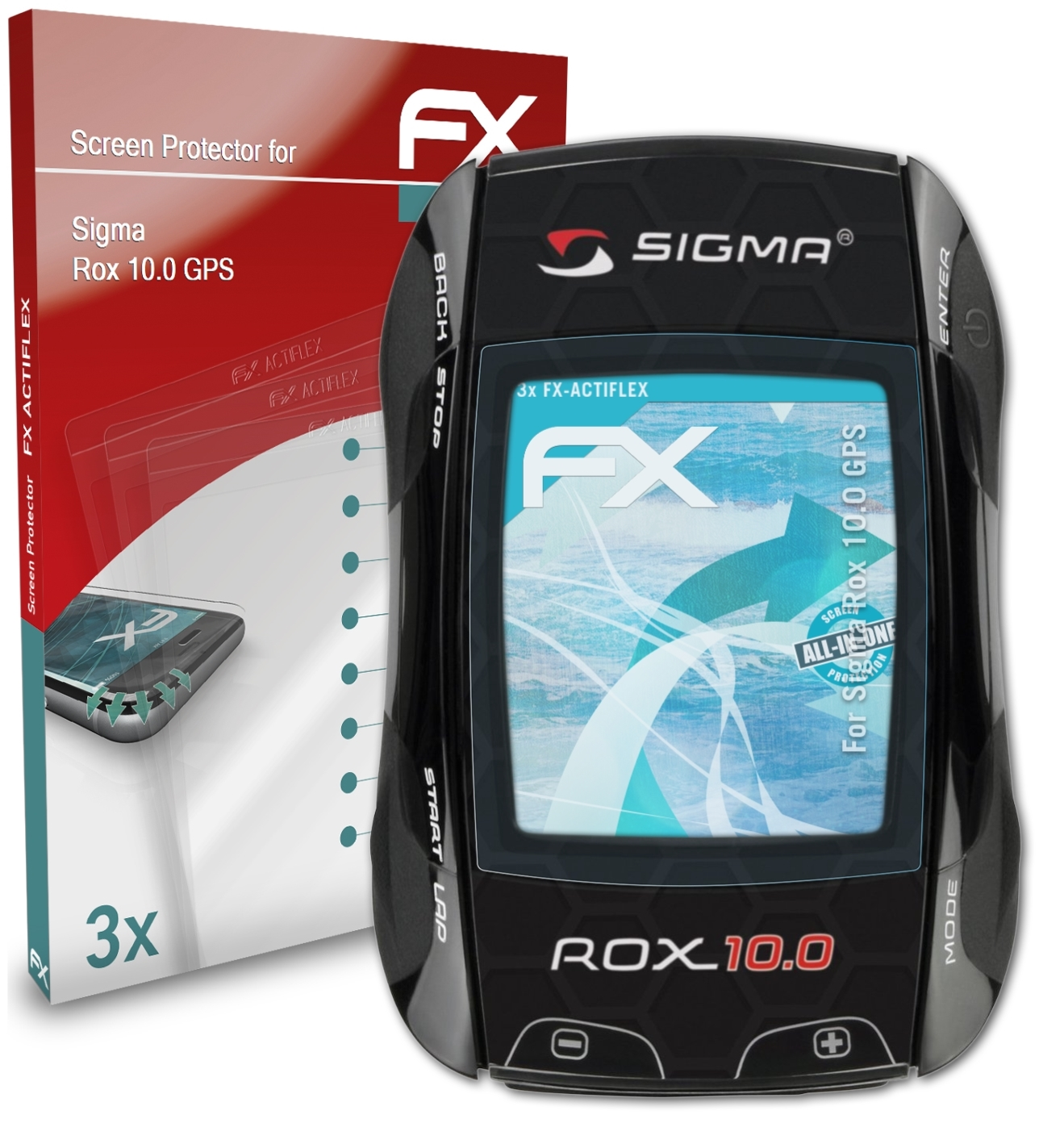 ATFOLIX 3x Rox GPS) FX-ActiFleX Displayschutz(für Sigma 10.0