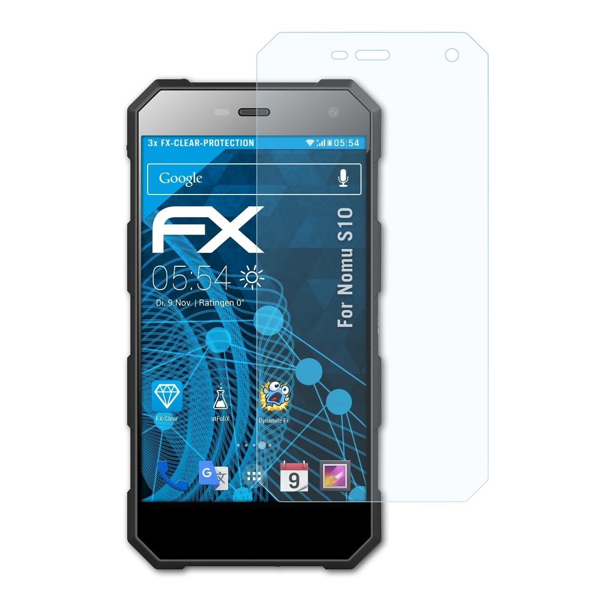 ATFOLIX 3x FX-Clear Displayschutz(für Nomu S10)