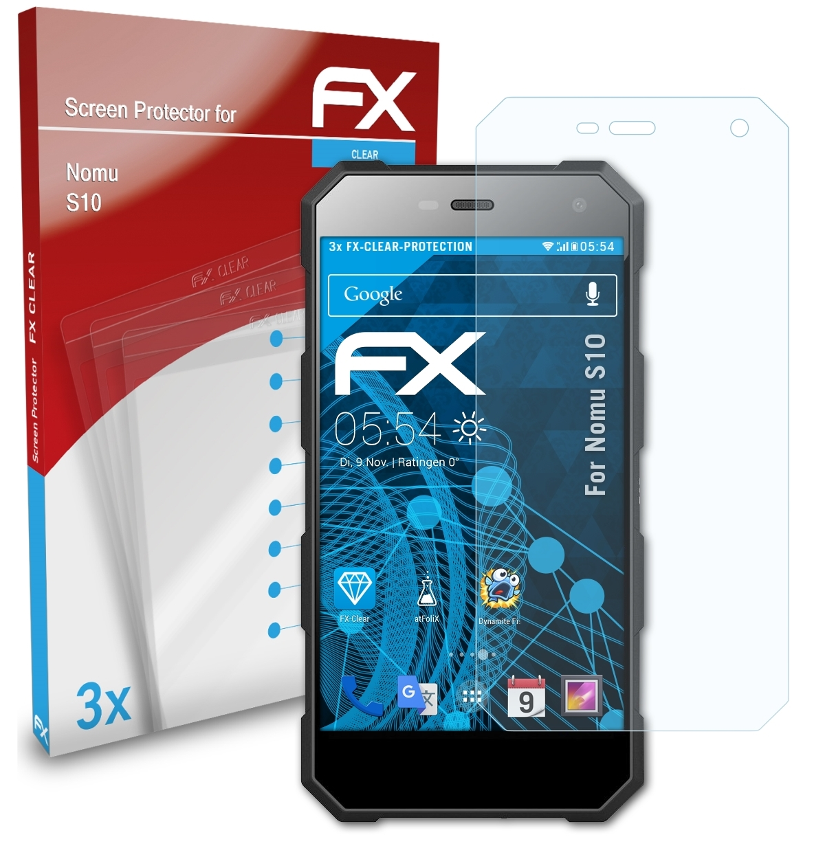 ATFOLIX S10) Displayschutz(für FX-Clear Nomu 3x