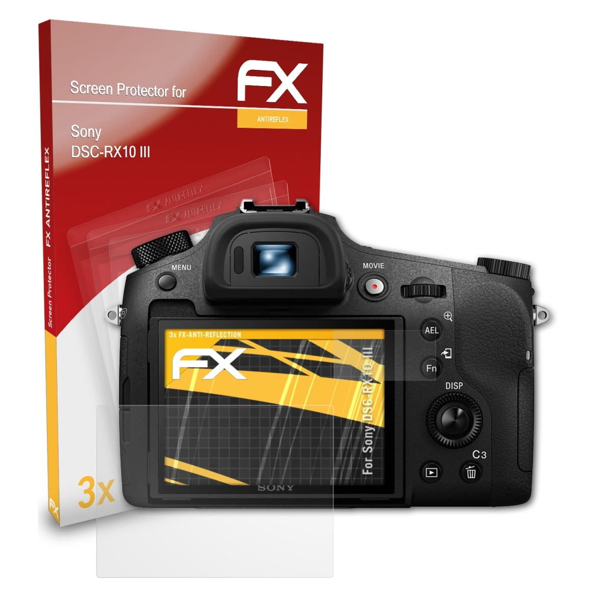 ATFOLIX 3x Displayschutz(für FX-Antireflex Sony III) DSC-RX10