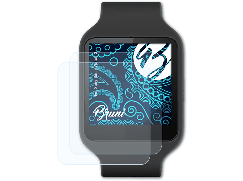 BRUNI 2x Basics-Clear Schutzfolie(für Sony SmartWatch 3)