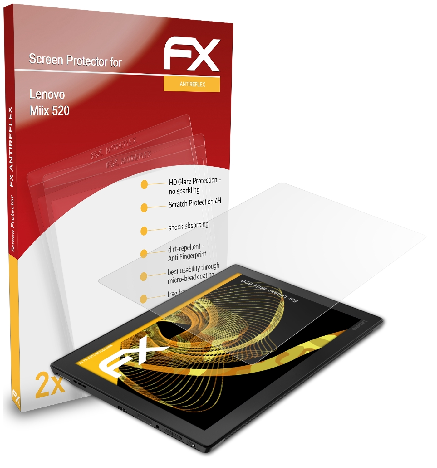 ATFOLIX Displayschutz(für Lenovo 520) FX-Antireflex Miix 2x