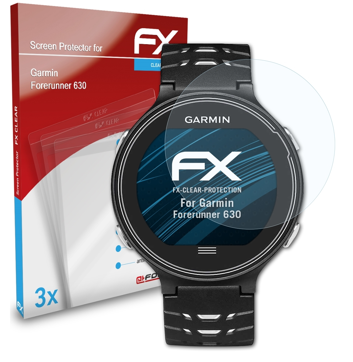 Forerunner Garmin FX-Clear Displayschutz(für ATFOLIX 630) 3x