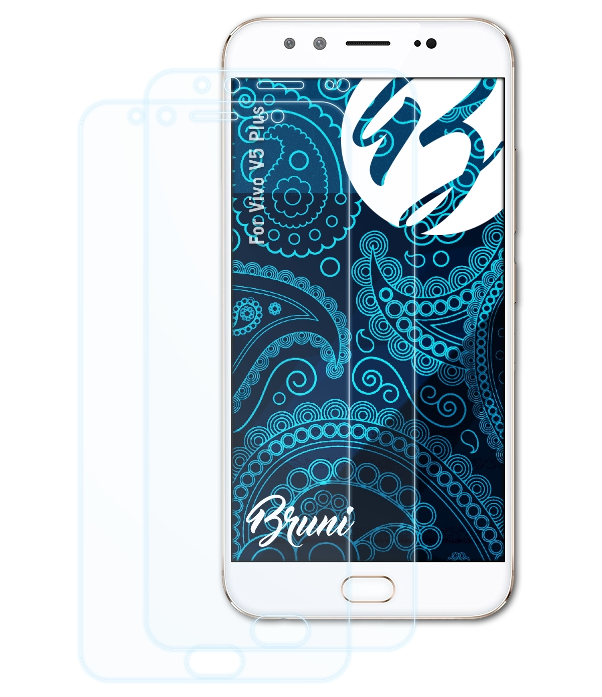 BRUNI 2x Basics-Clear Schutzfolie(für Vivo V5 Plus)
