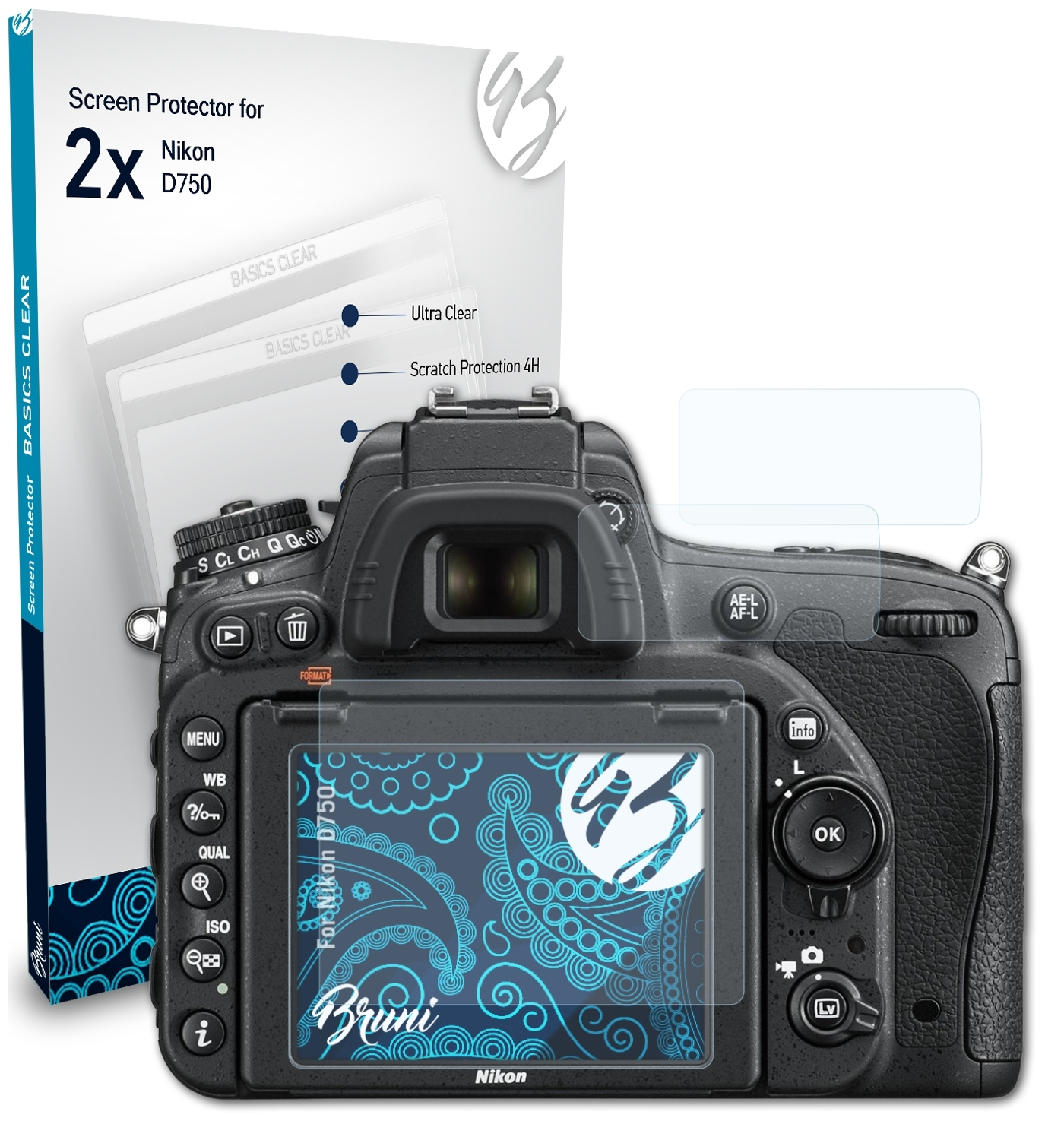 BRUNI Nikon D750) Schutzfolie(für Basics-Clear 2x