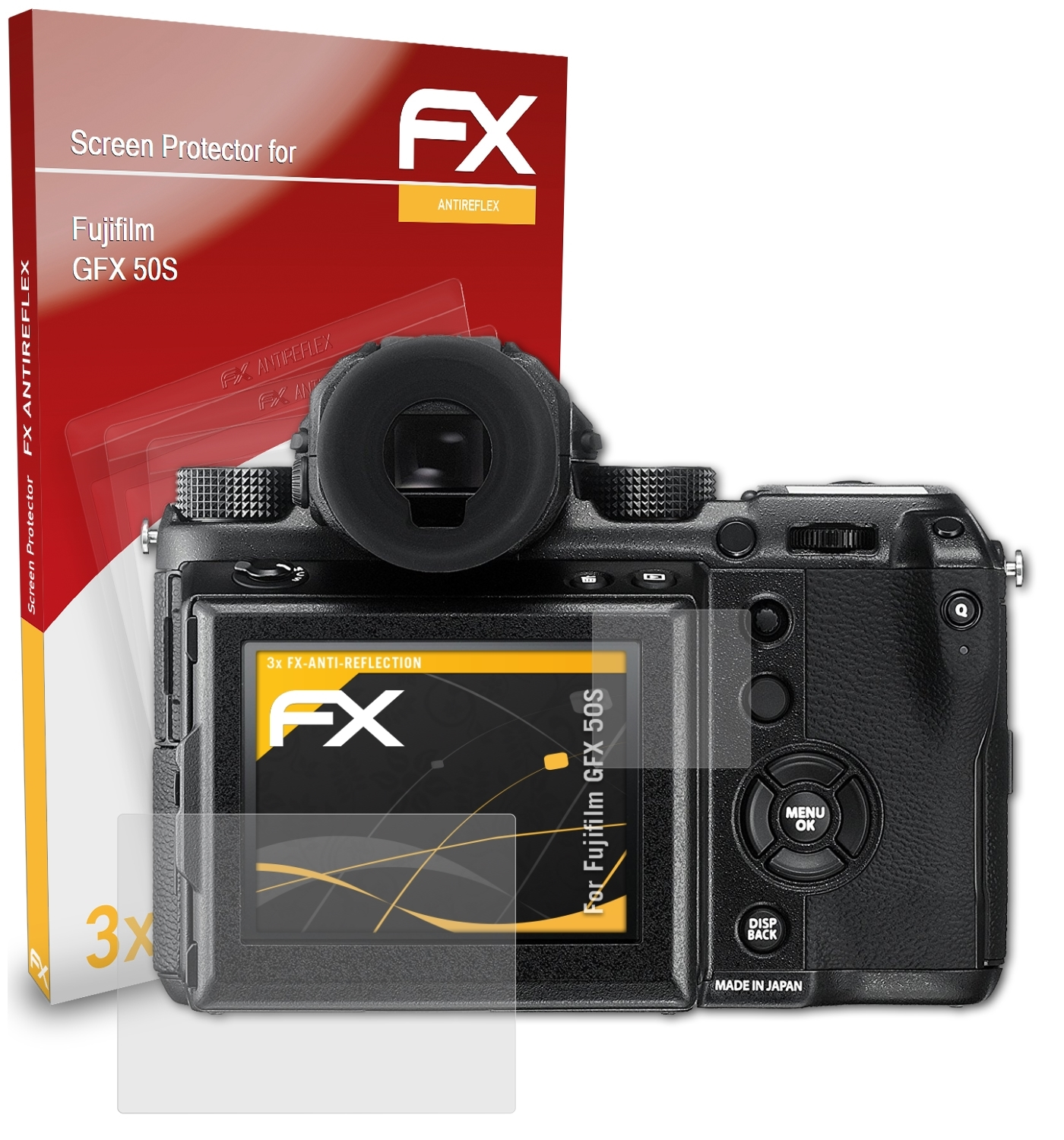 GFX Fujifilm ATFOLIX 50S) 3x FX-Antireflex Displayschutz(für