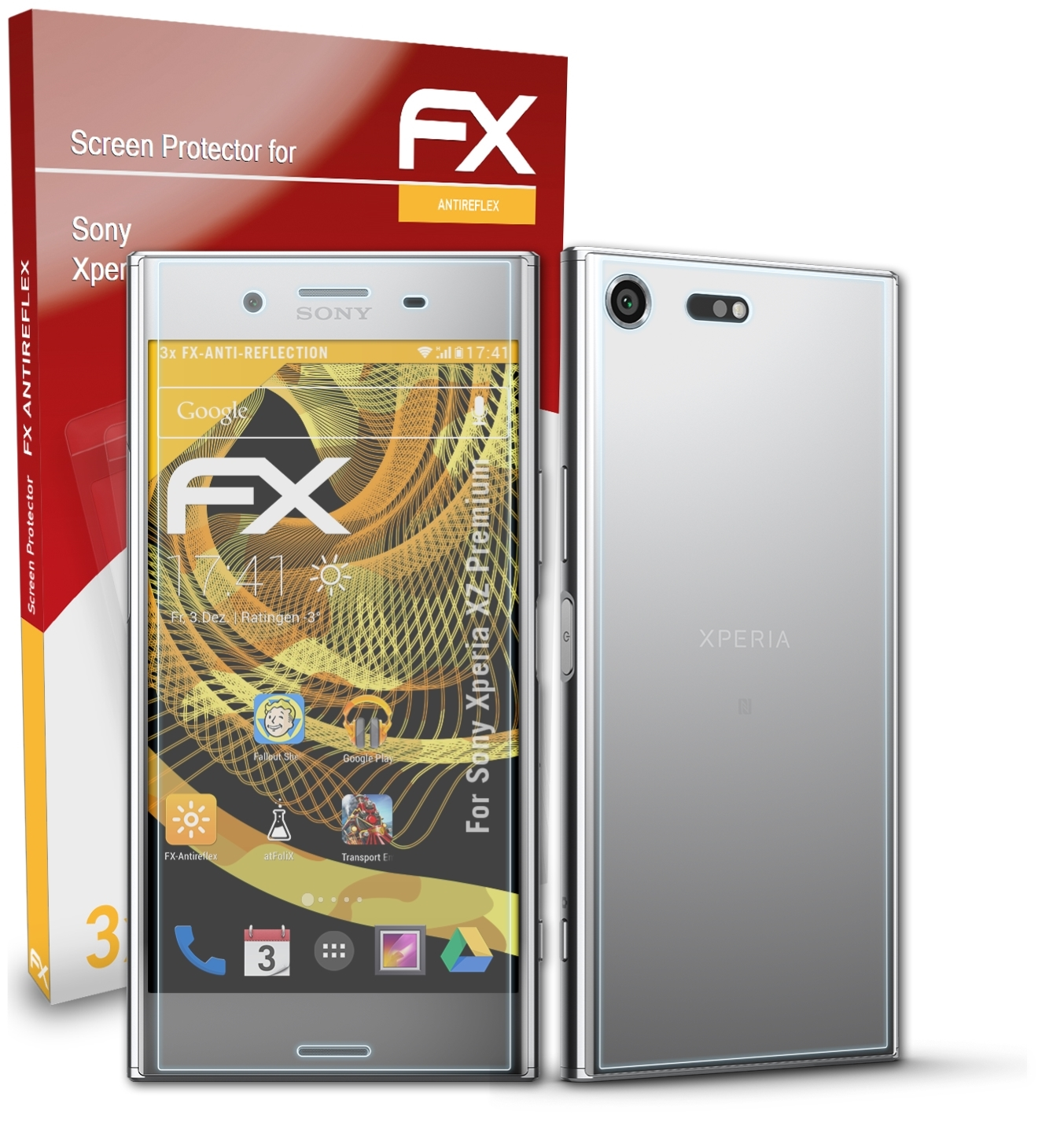 ATFOLIX 3x FX-Antireflex Displayschutz(für Sony Premium) XZ Xperia
