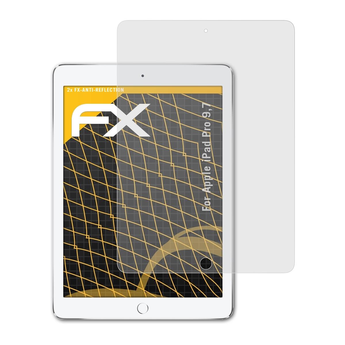 ATFOLIX 9,7) iPad 2x Displayschutz(für Pro FX-Antireflex Apple