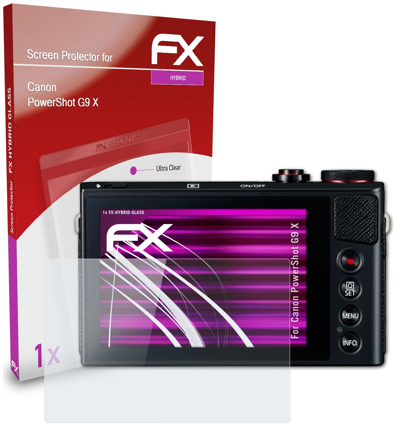ATFOLIX FX-Hybrid-Glass Schutzglas(für Canon PowerShot X) G9