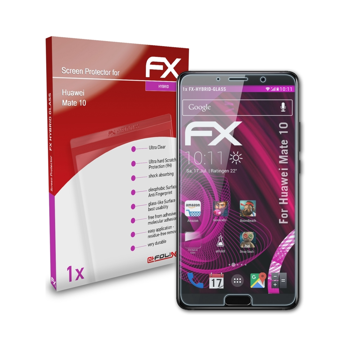 ATFOLIX FX-Hybrid-Glass Schutzglas(für Huawei Mate 10)