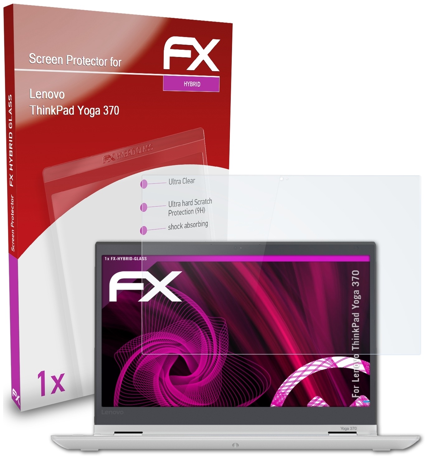 ATFOLIX FX-Hybrid-Glass Schutzglas(für Lenovo Yoga 370) ThinkPad