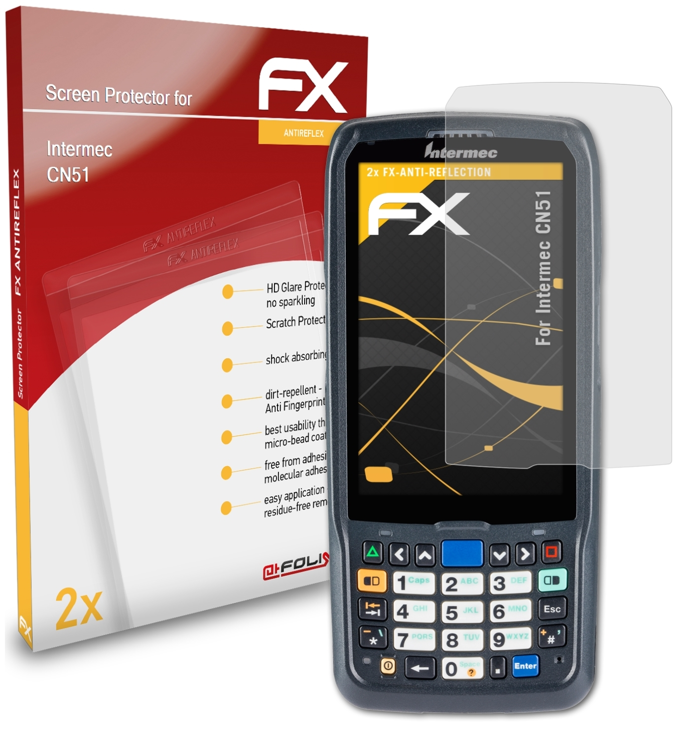 Intermec 2x CN51) FX-Antireflex ATFOLIX Displayschutz(für