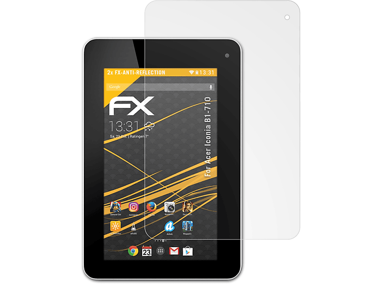 ATFOLIX 2x FX-Antireflex Displayschutz(für Acer Iconia B1-710)