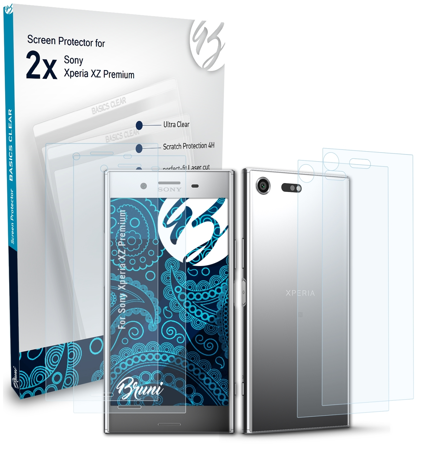 XZ Basics-Clear Xperia Premium) Sony 2x BRUNI Schutzfolie(für