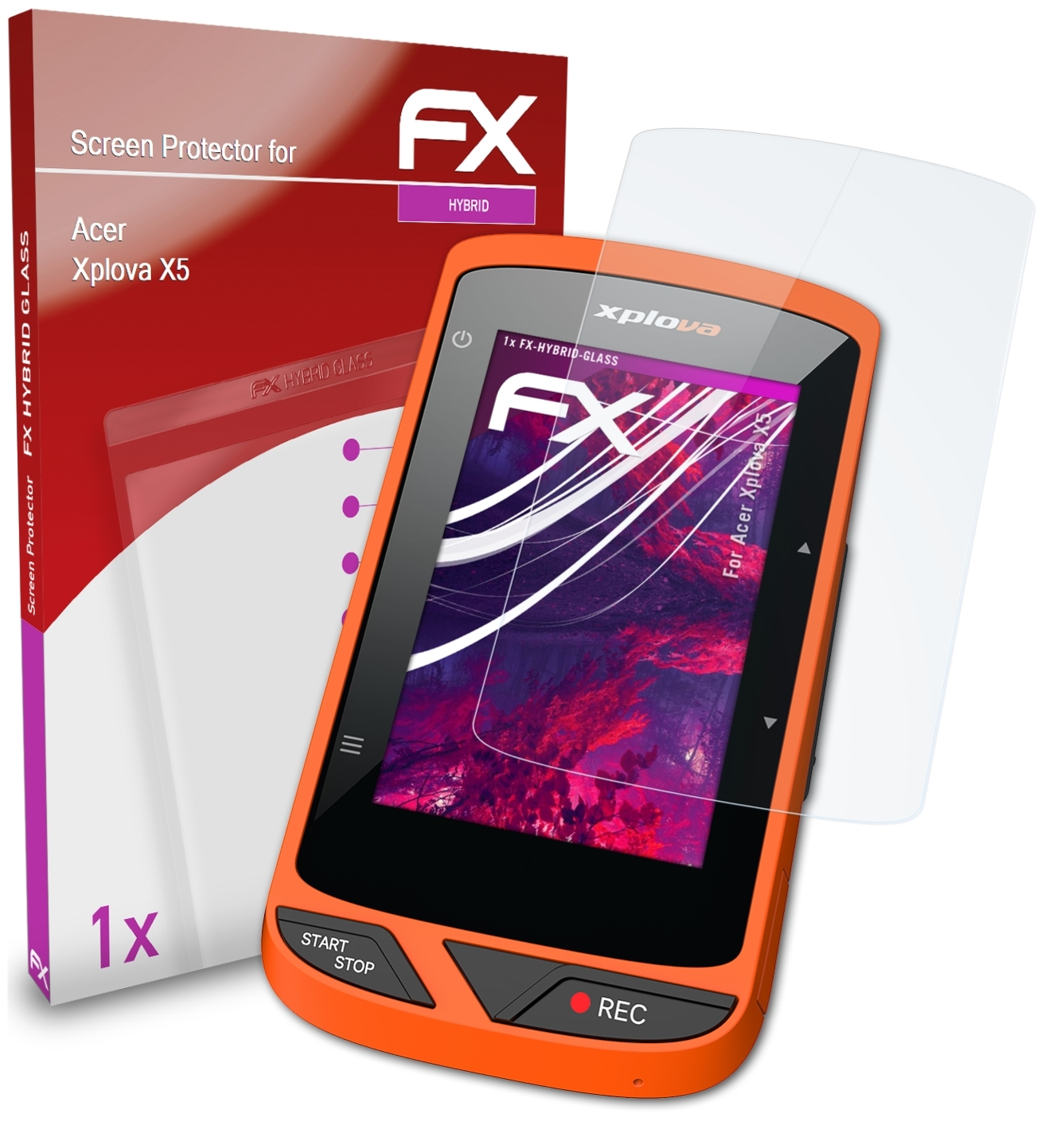 ATFOLIX FX-Hybrid-Glass Schutzglas(für Acer Xplova X5)