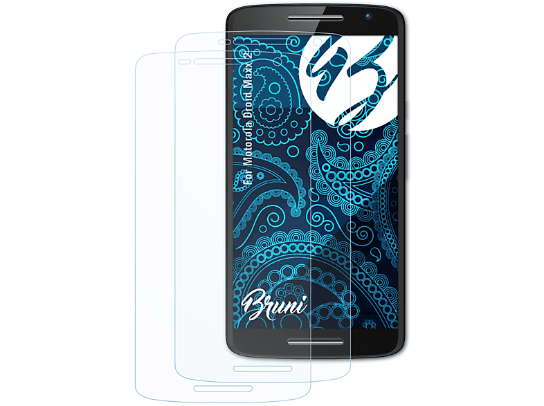 BRUNI 2x Maxx 2) Basics-Clear Schutzfolie(für Motorola Droid