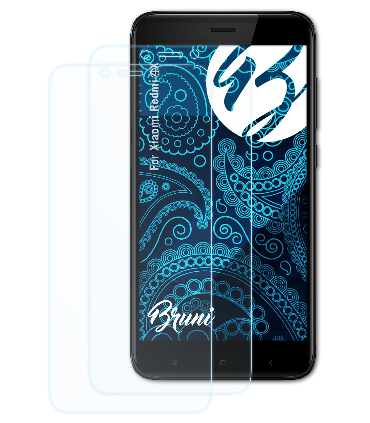 BRUNI 2x 4X) Redmi Basics-Clear Schutzfolie(für Xiaomi