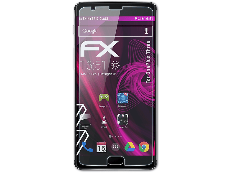 ATFOLIX FX-Hybrid-Glass Schutzglas(für OnePlus Three)