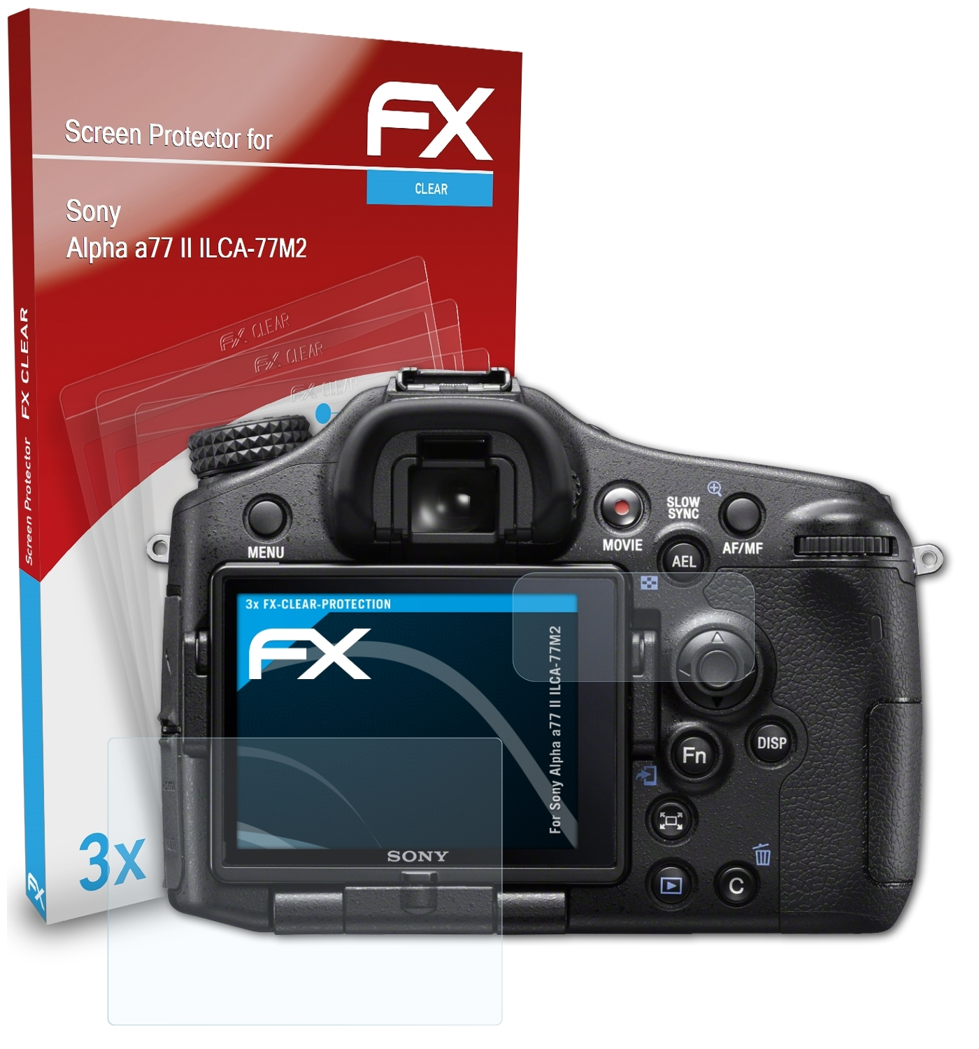 ATFOLIX 3x Alpha a77 Sony FX-Clear (ILCA-77M2)) II Displayschutz(für