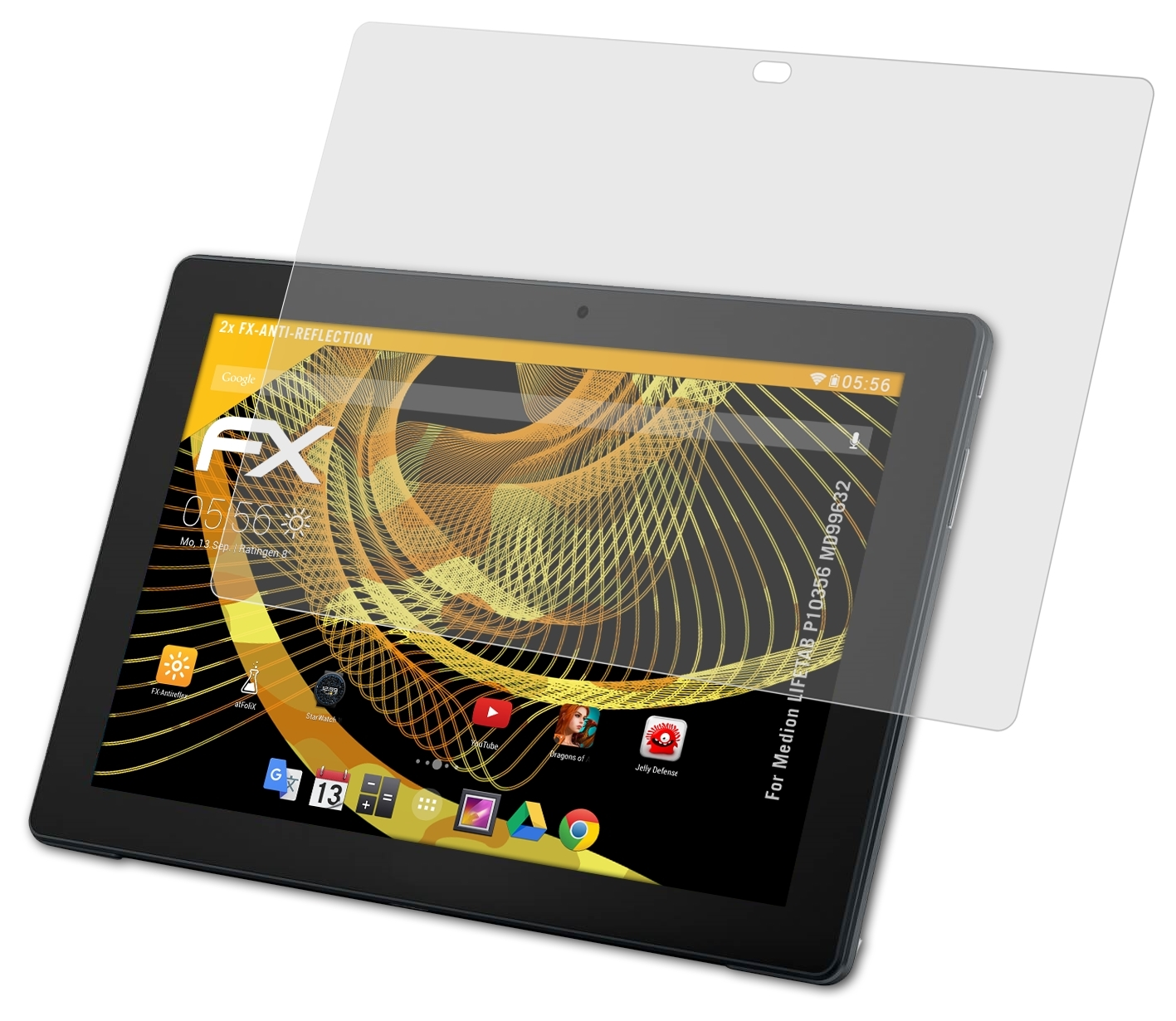 ATFOLIX (MD99632)) FX-Antireflex LIFETAB Medion 2x Displayschutz(für P10356