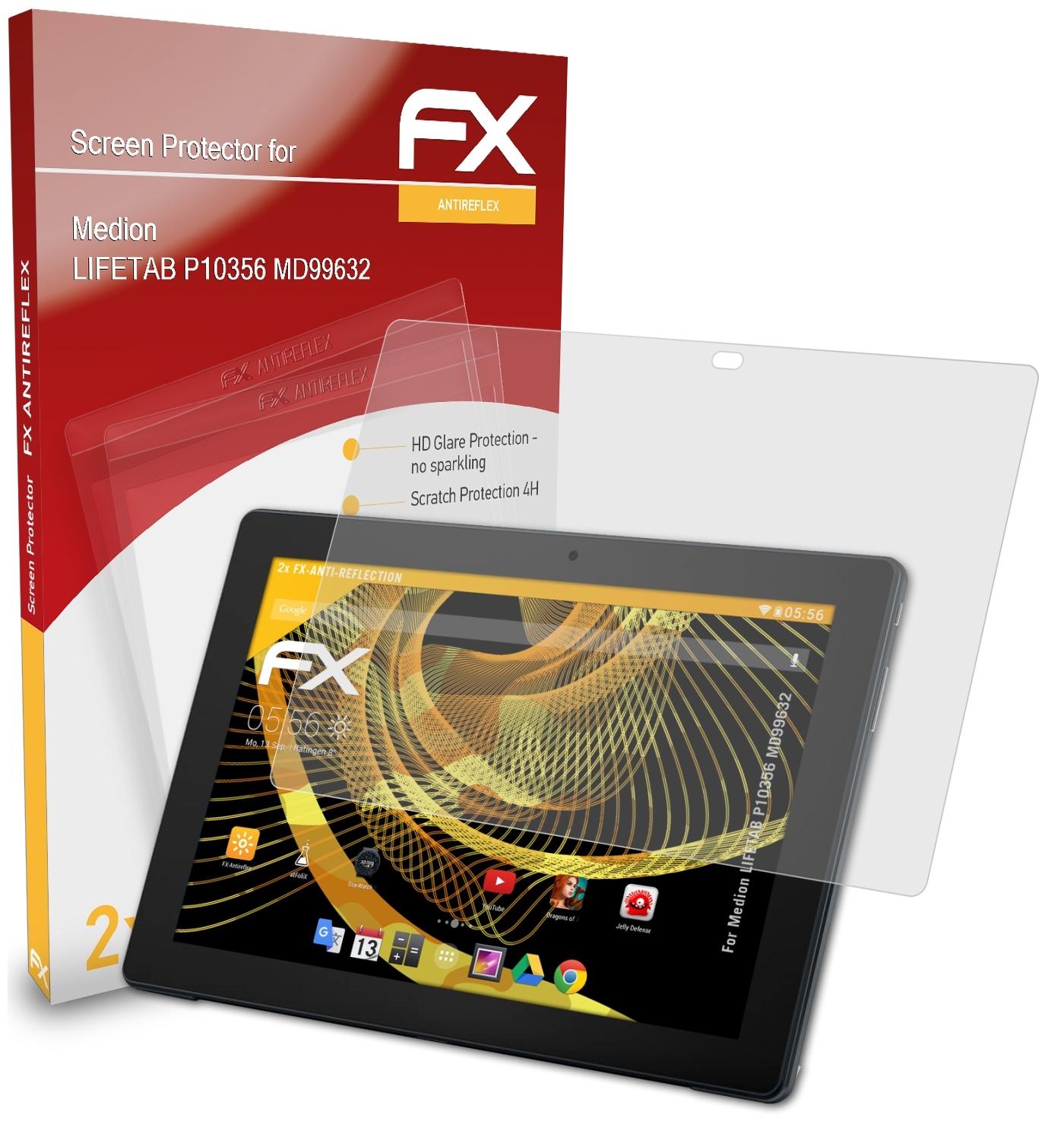 ATFOLIX (MD99632)) FX-Antireflex LIFETAB Medion 2x Displayschutz(für P10356