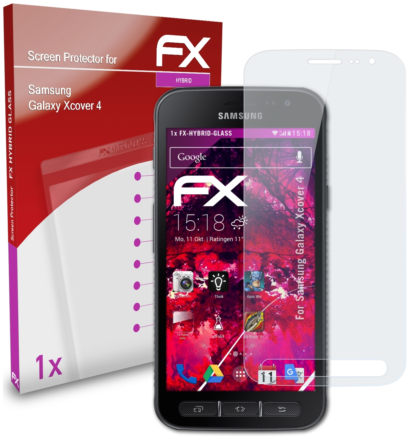 FX-Hybrid-Glass ATFOLIX Schutzglas(für Galaxy Xcover Samsung 4)