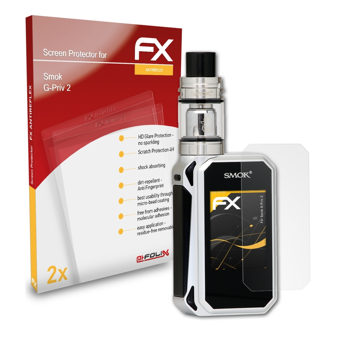 ATFOLIX 2x FX-Antireflex Displayschutz(für Smok G-Priv 2)