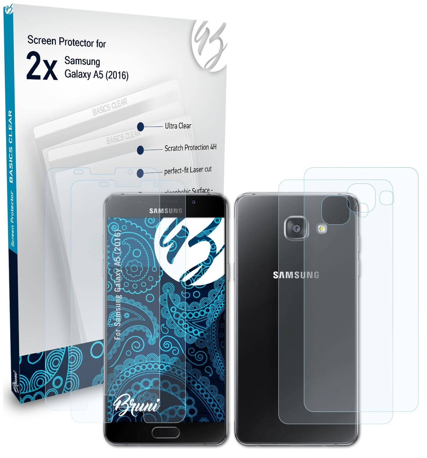 Galaxy BRUNI Basics-Clear A5 Samsung (2016)) 2x Schutzfolie(für