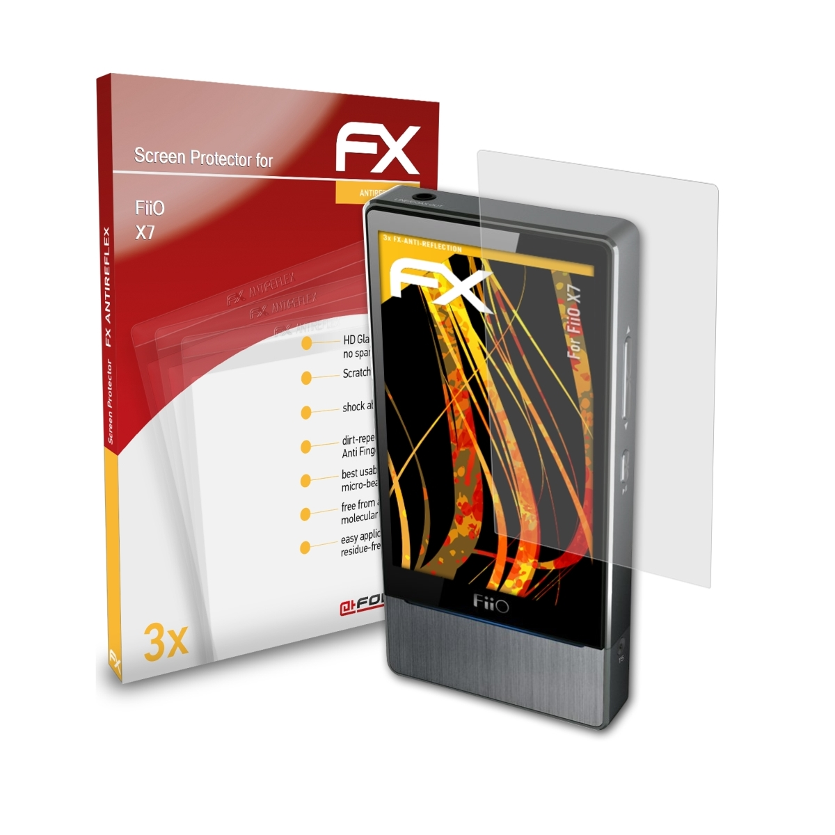 ATFOLIX 3x FX-Antireflex Displayschutz(für X7) FiiO