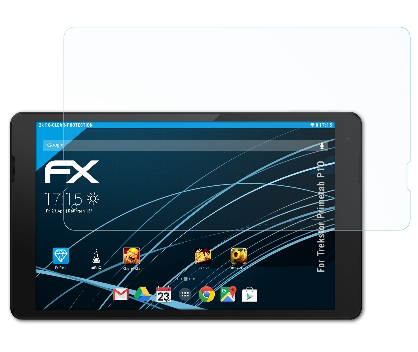 ATFOLIX 2x FX-Clear Displayschutz(für Trekstor Primetab P10)