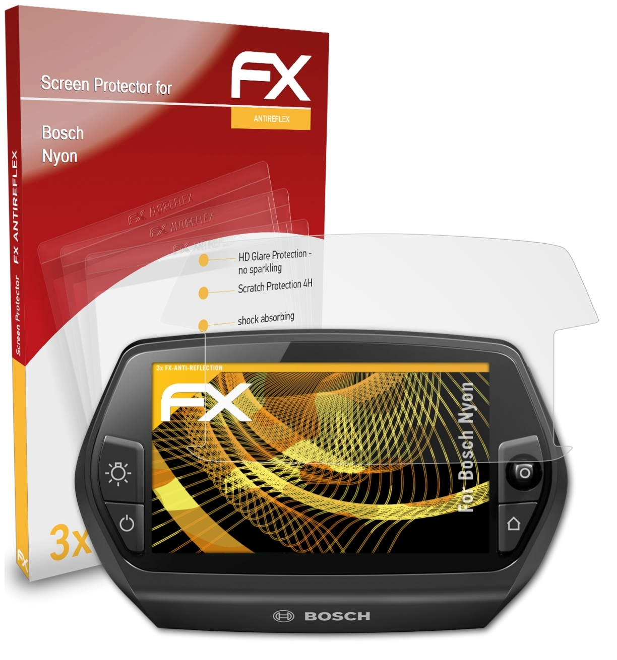 Bosch Displayschutz(für 3x Nyon) ATFOLIX FX-Antireflex