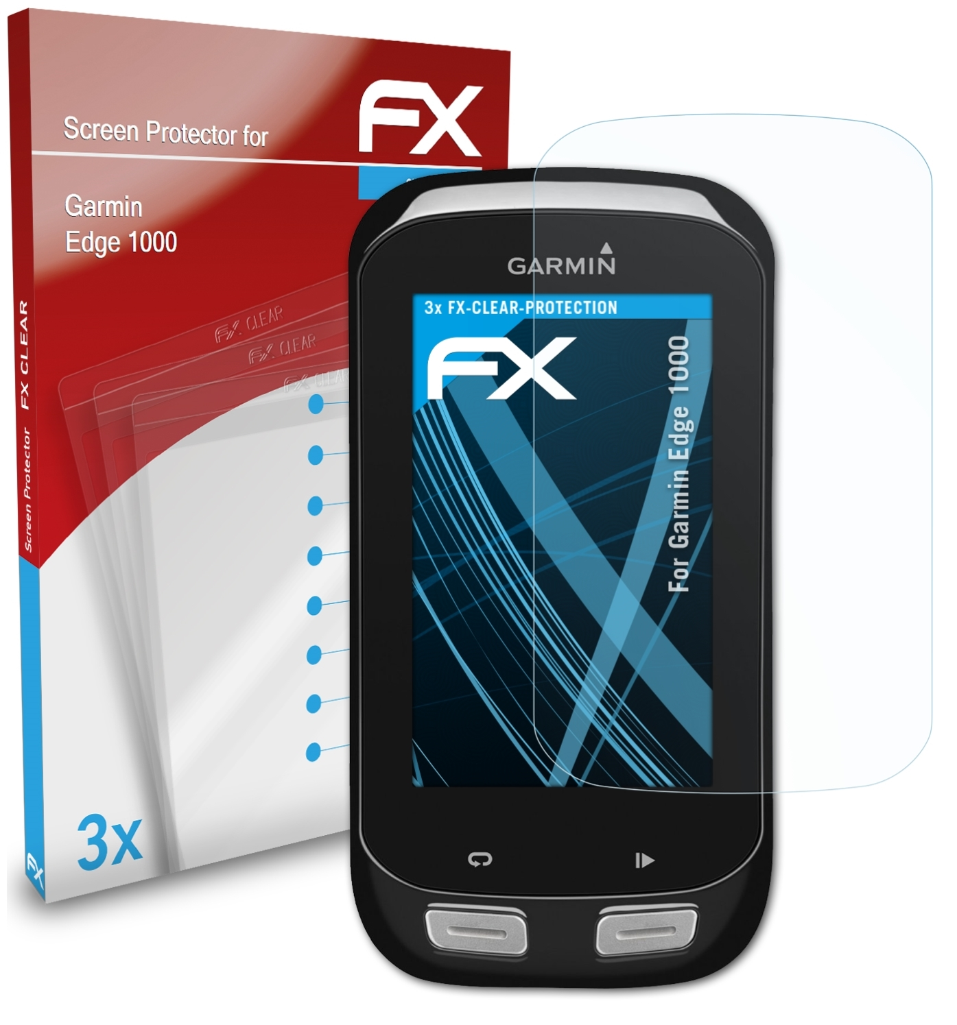 ATFOLIX 3x Edge Garmin 1000) FX-Clear Displayschutz(für