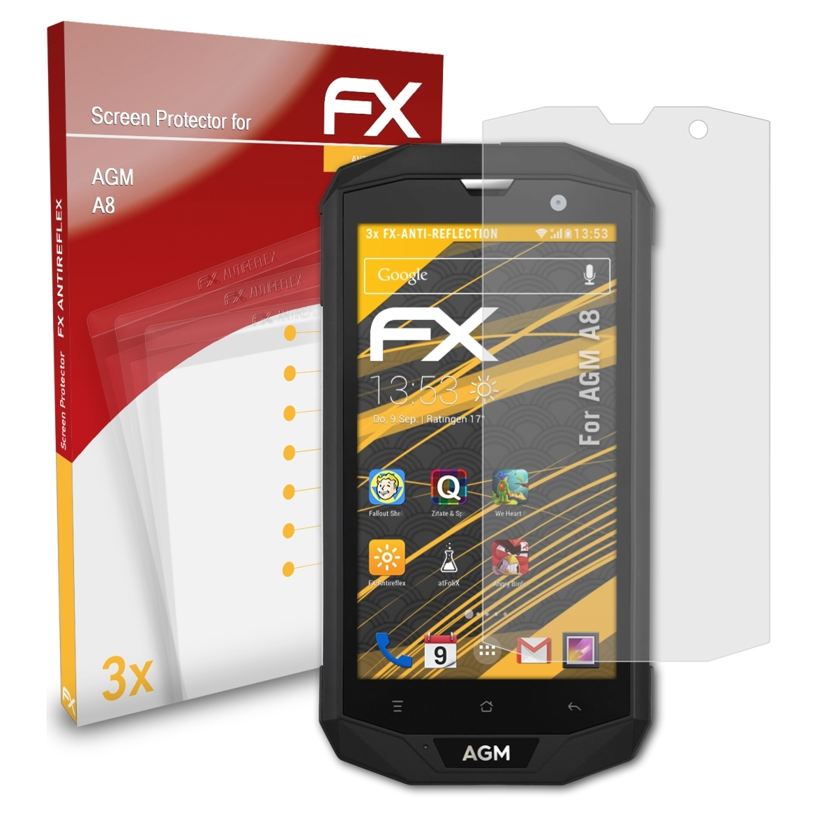 FX-Antireflex A8) ATFOLIX 3x AGM Displayschutz(für