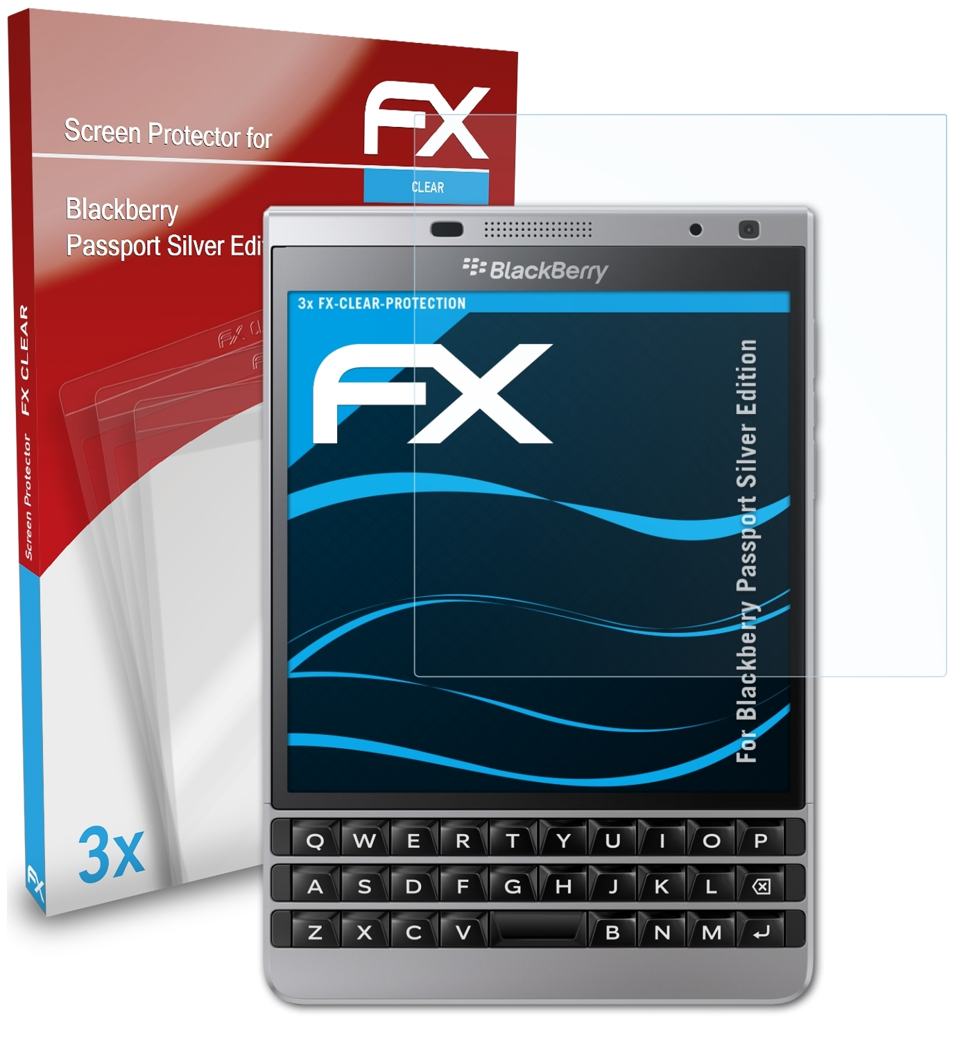 ATFOLIX 3x FX-Clear Edition) Silver Blackberry Displayschutz(für Passport