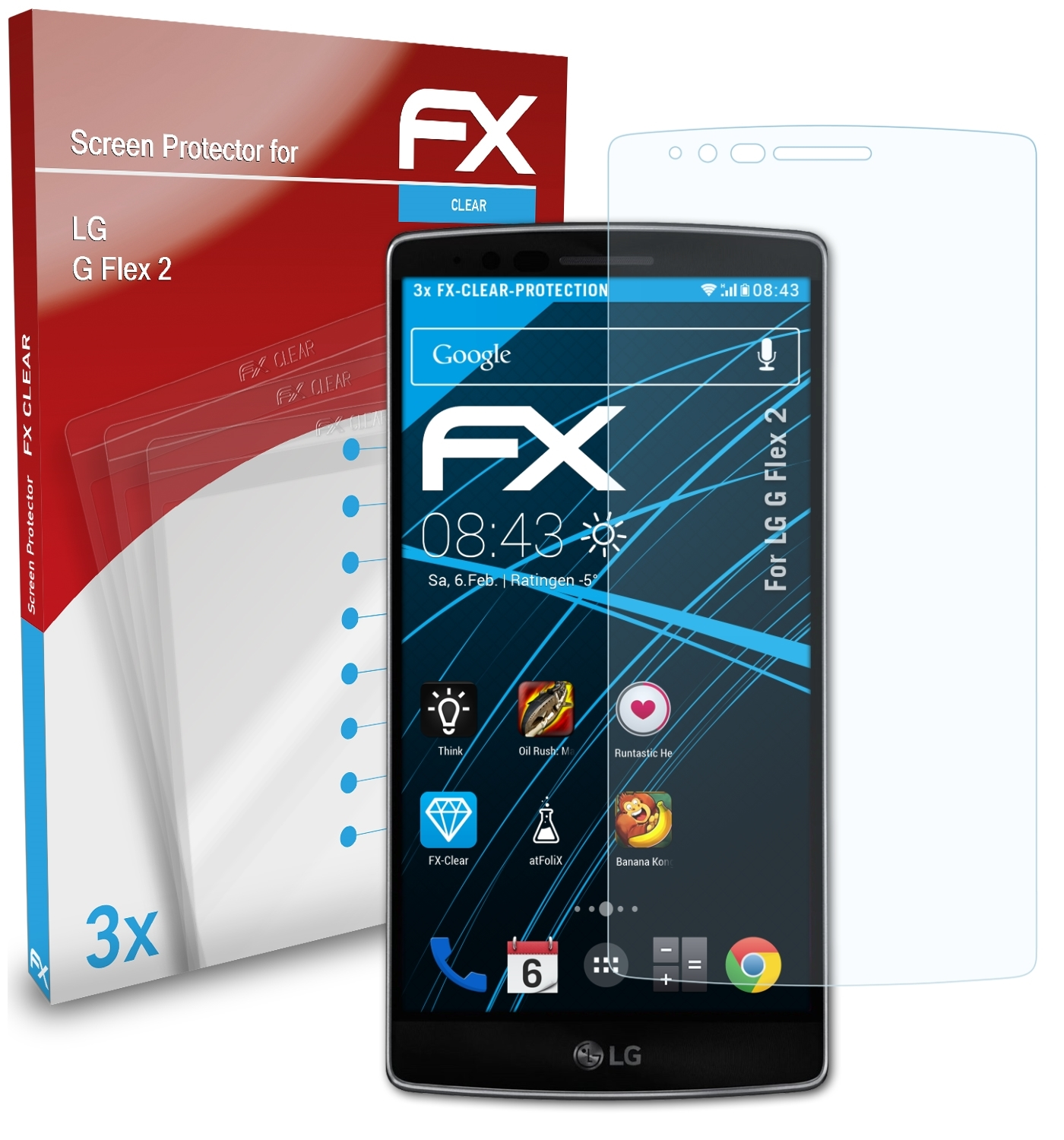 FX-Clear 2) 3x LG Displayschutz(für ATFOLIX G Flex