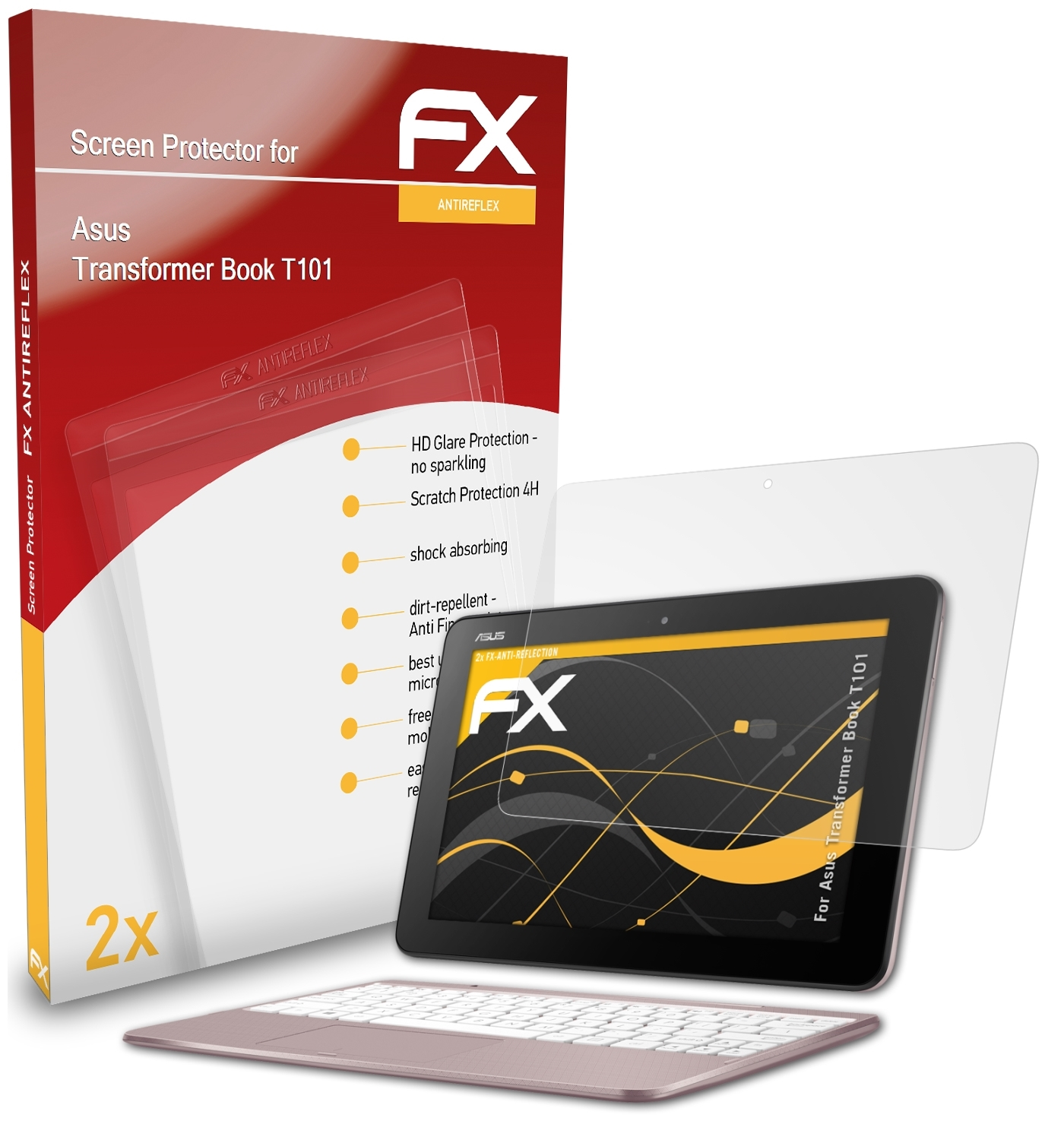 ATFOLIX Book 2x Transformer Asus FX-Antireflex T101) Displayschutz(für