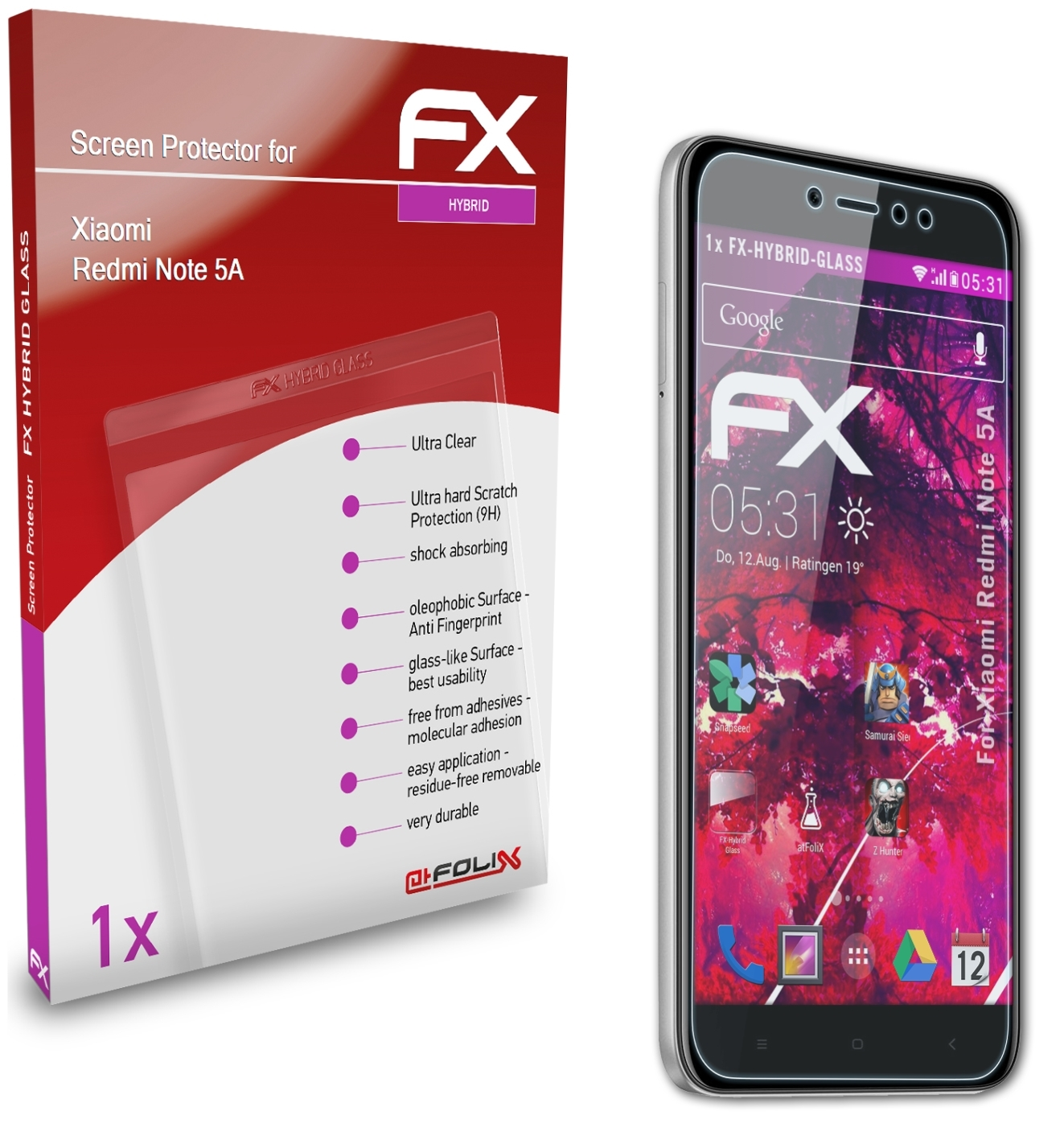 ATFOLIX FX-Hybrid-Glass Schutzglas(für 5A) Redmi Xiaomi Note