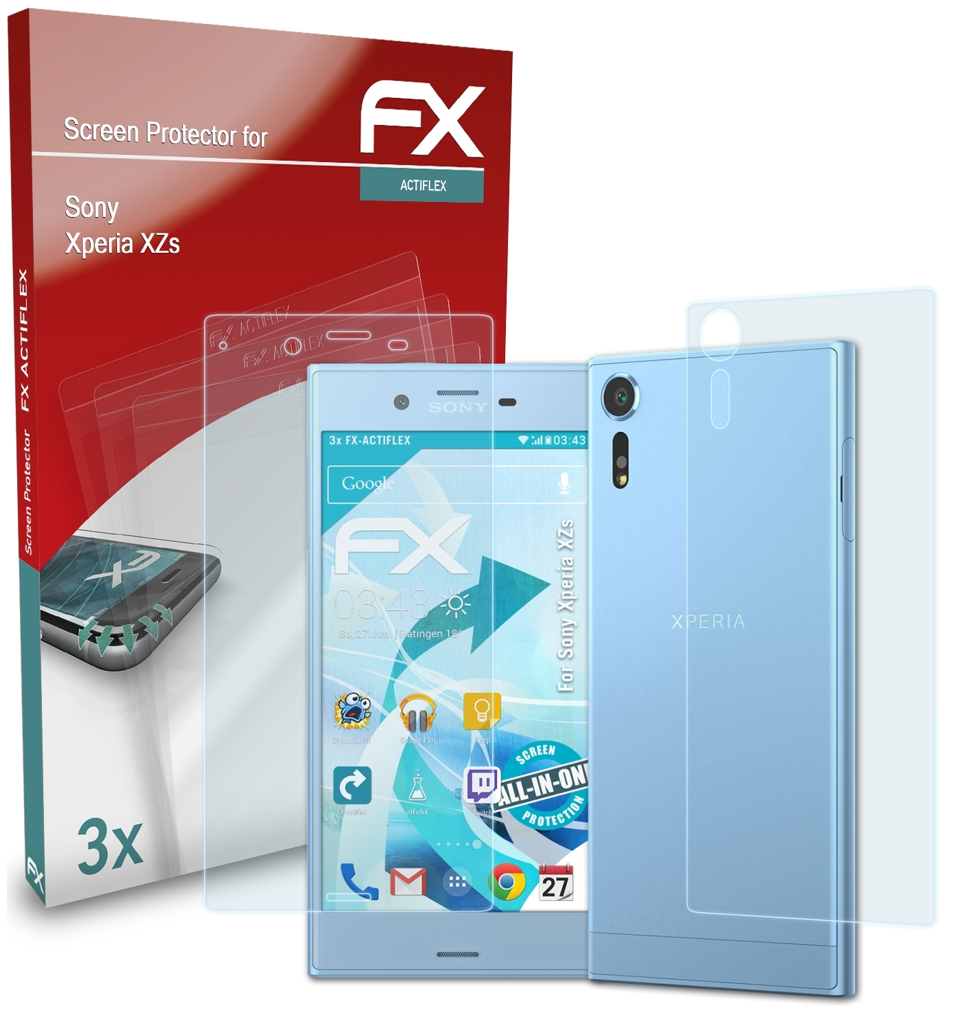 ATFOLIX 3x FX-ActiFleX Displayschutz(für Sony XZs) Xperia