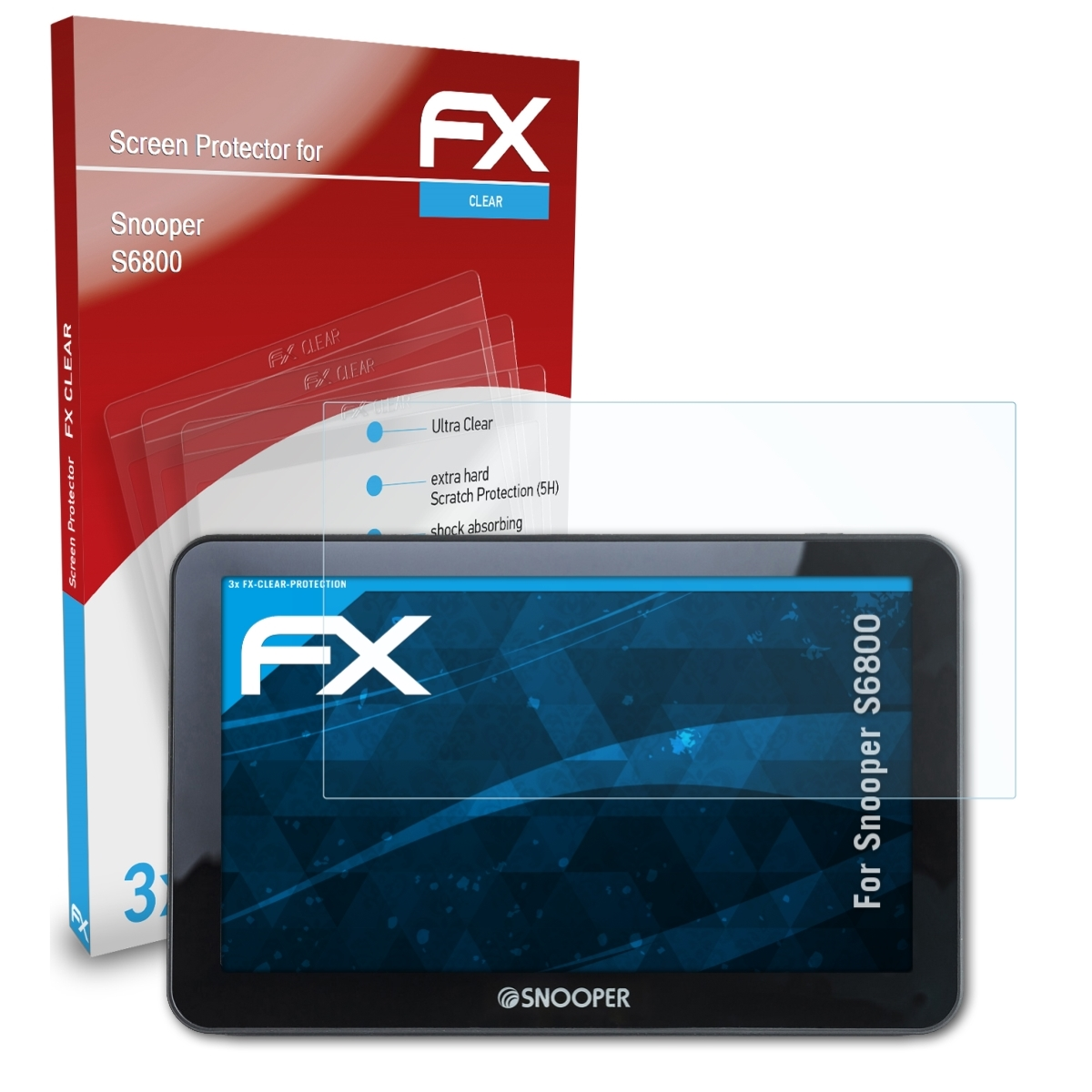 ATFOLIX 3x FX-Clear S6800) Snooper Displayschutz(für