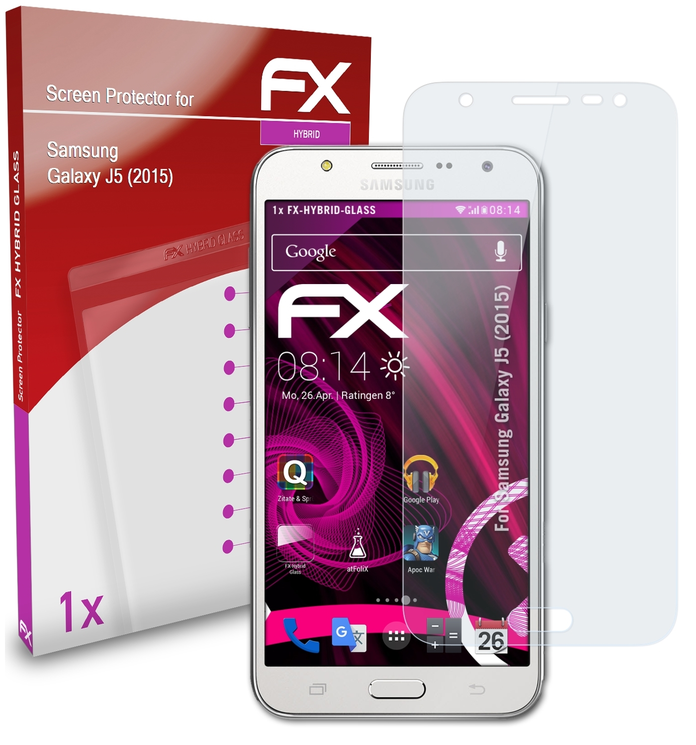 ATFOLIX J5 Schutzglas(für FX-Hybrid-Glass Samsung (2015)) Galaxy