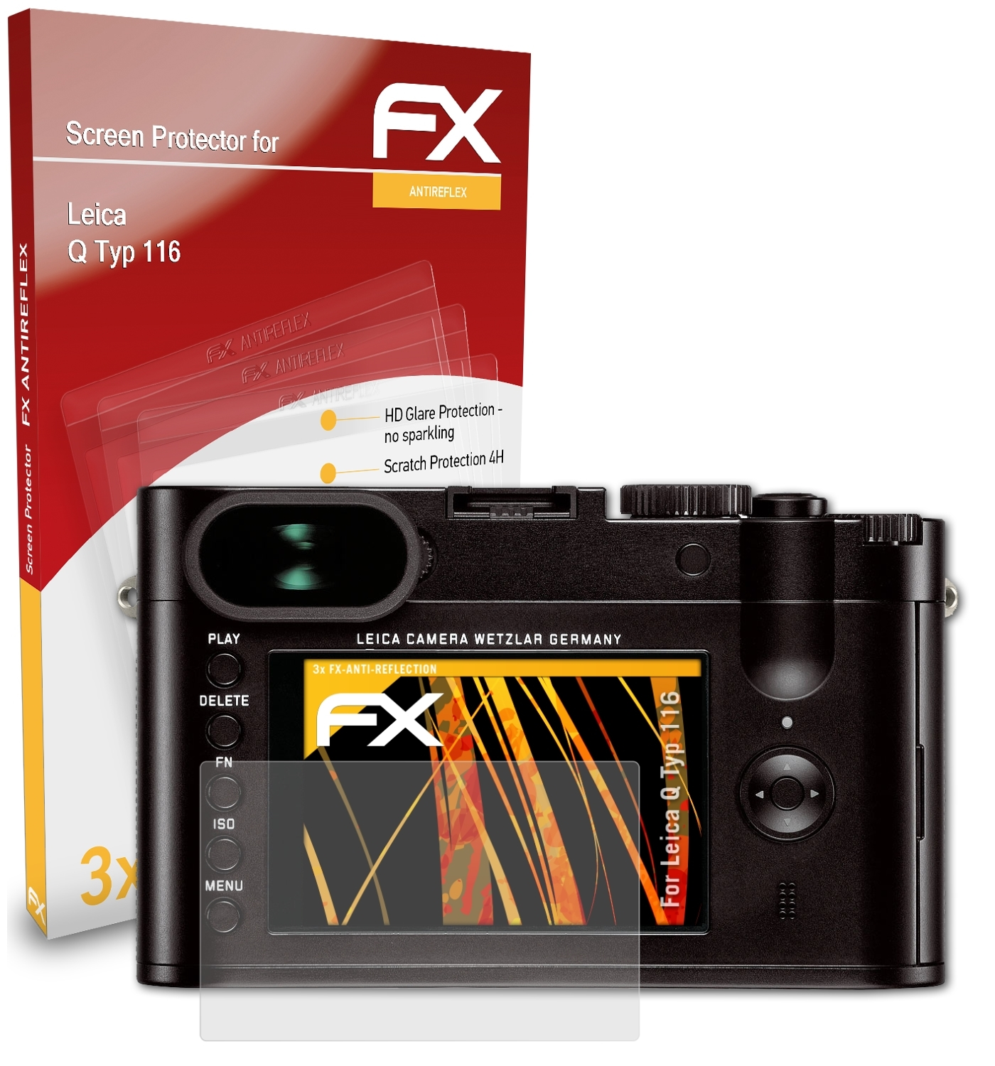 FX-Antireflex ATFOLIX (Typ Q Leica 3x 116)) Displayschutz(für