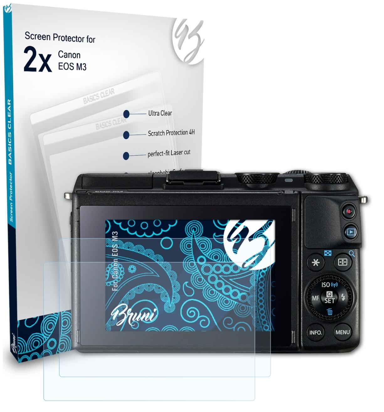 BRUNI 2x M3) Canon EOS Schutzfolie(für Basics-Clear