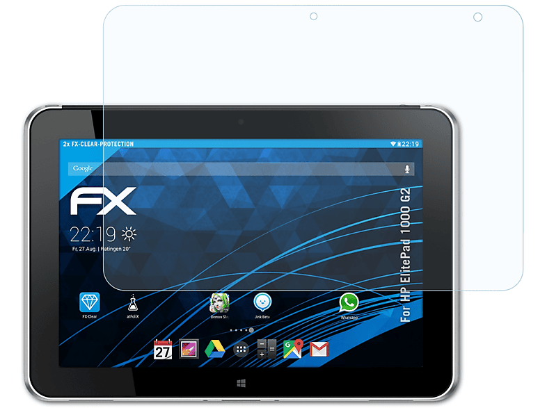 ATFOLIX 2x FX-Clear Displayschutz(für ElitePad HP 1000 G2)