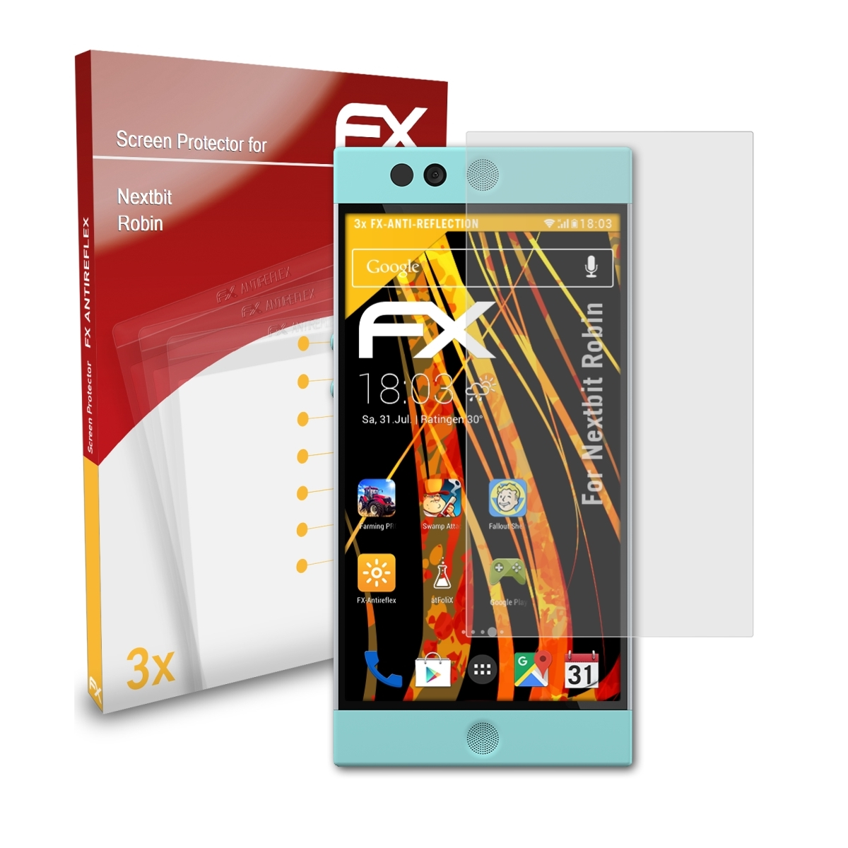 ATFOLIX 3x FX-Antireflex Displayschutz(für Nextbit Robin)