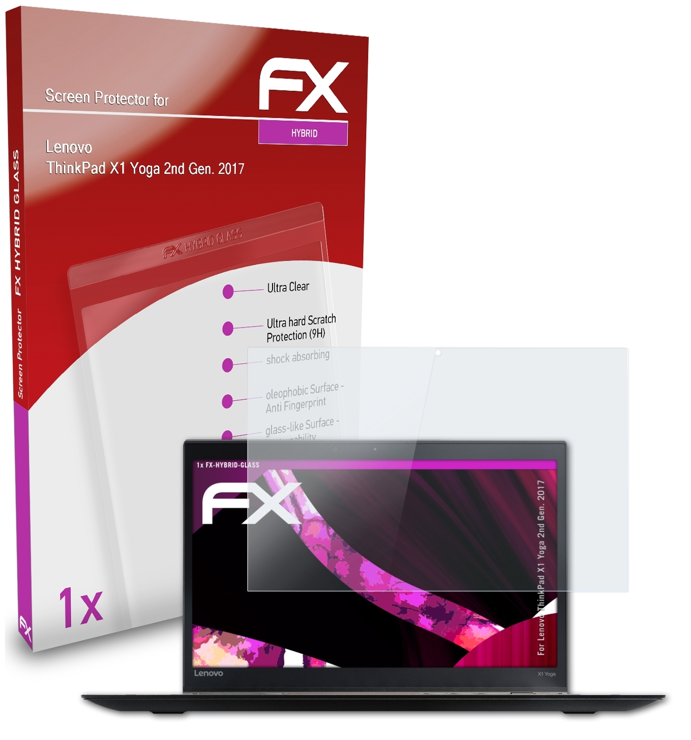 Schutzglas(für ATFOLIX Lenovo ThinkPad FX-Hybrid-Glass Yoga Gen. X1 2017)) (2nd