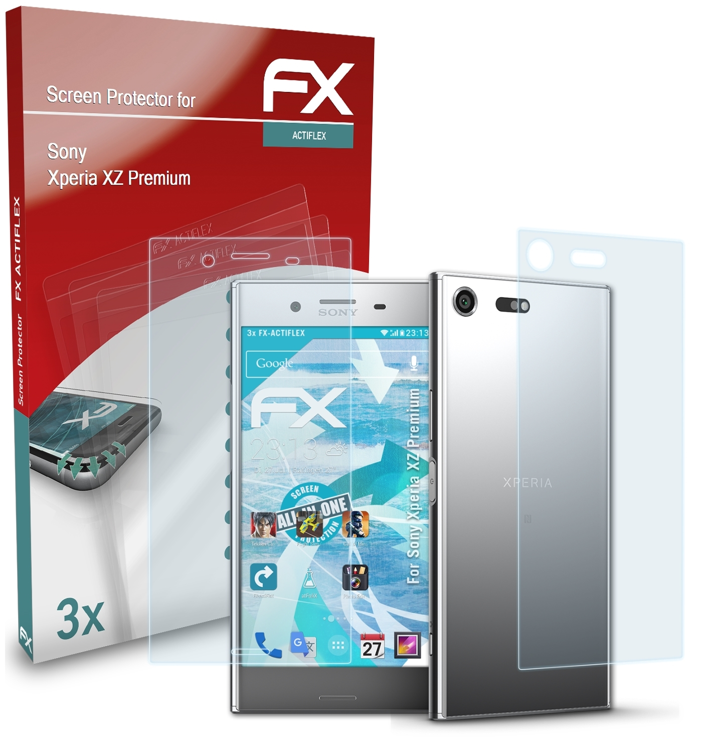Sony FX-ActiFleX XZ ATFOLIX 3x Xperia Premium) Displayschutz(für
