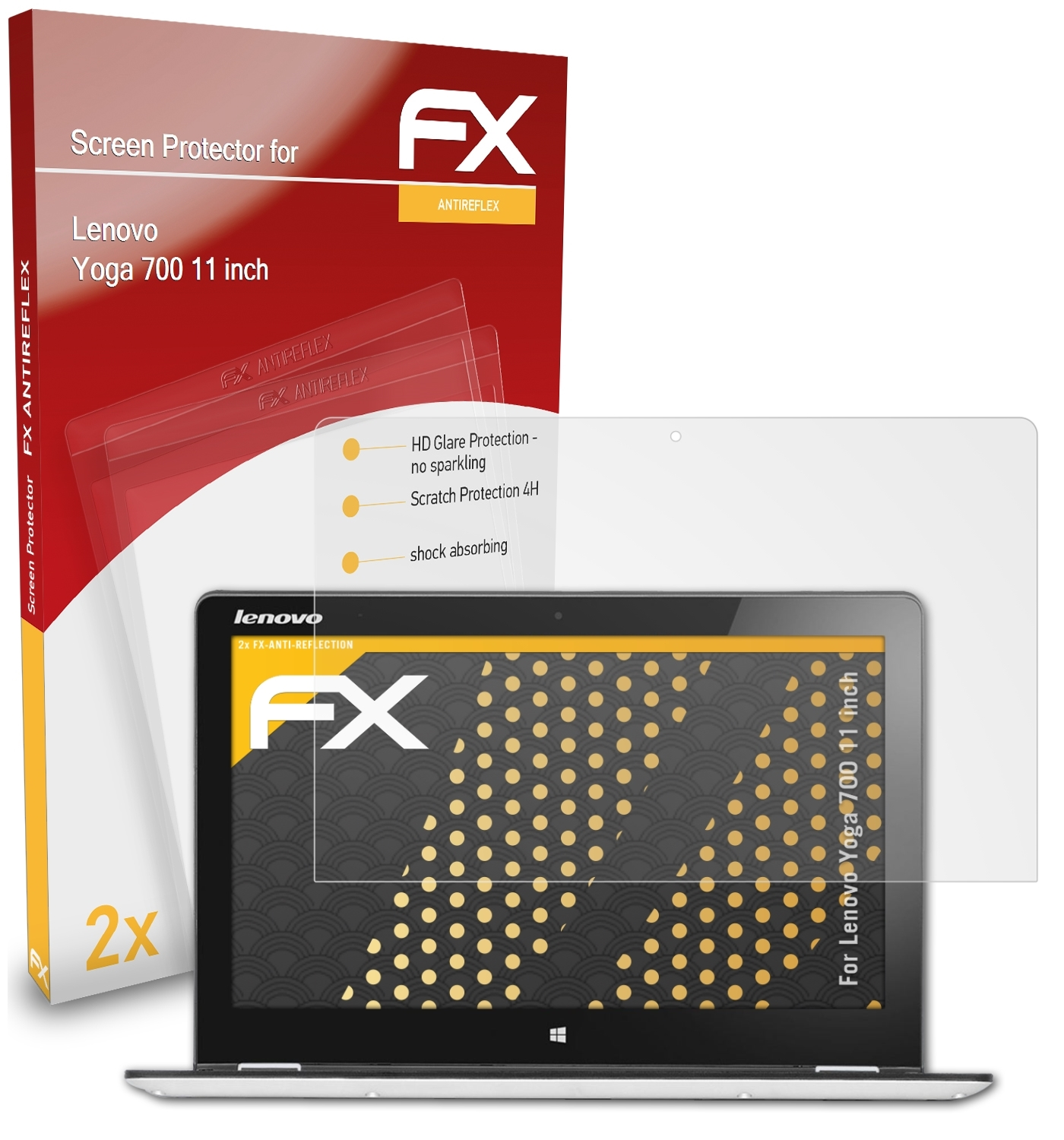 ATFOLIX 2x Lenovo Yoga FX-Antireflex Displayschutz(für (11 700 inch))