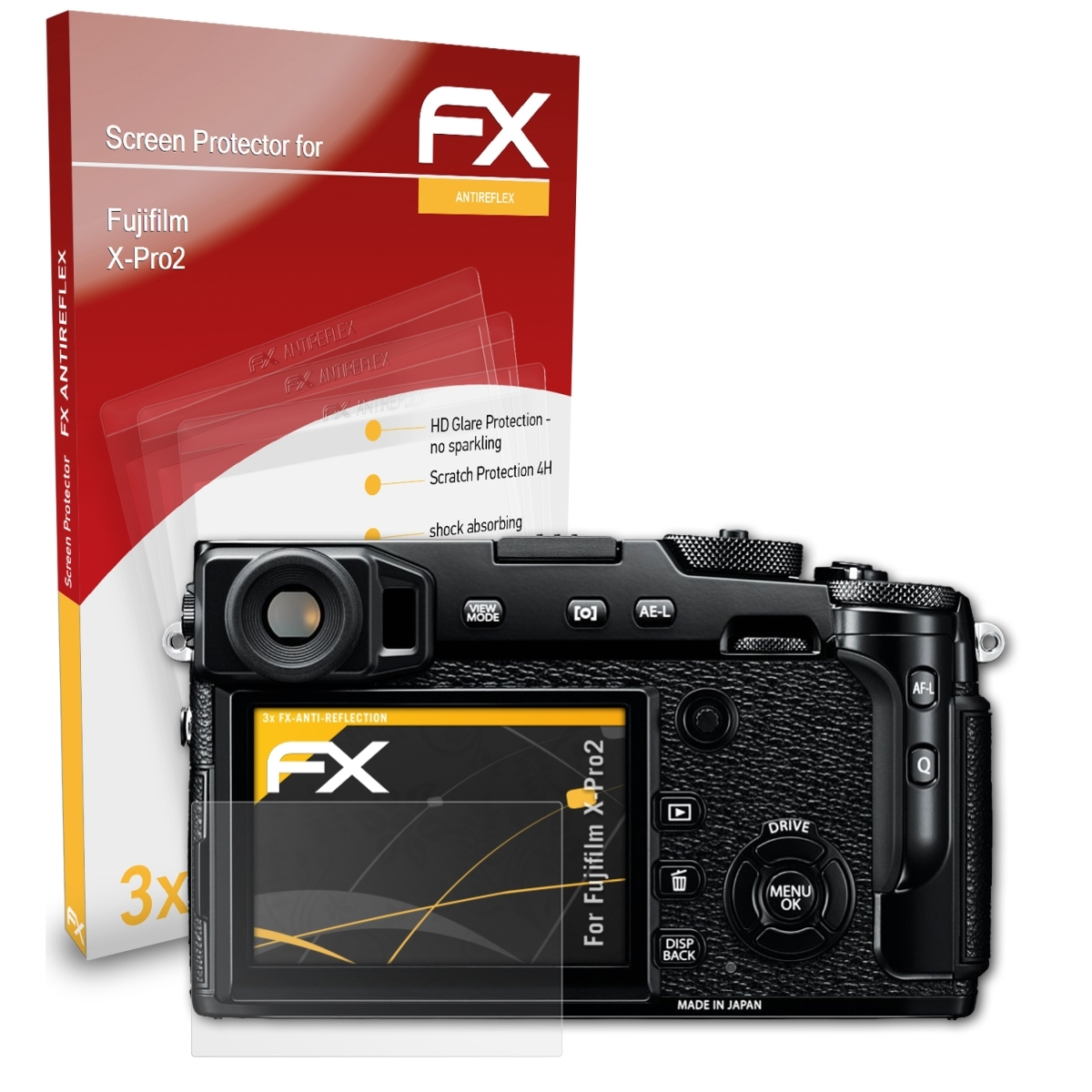 ATFOLIX 3x FX-Antireflex Displayschutz(für X-Pro2) Fujifilm