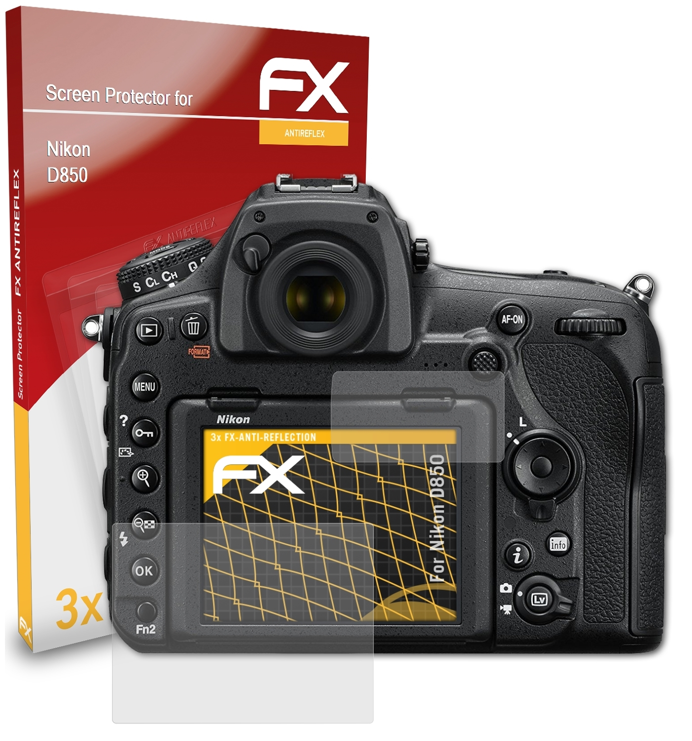 D850) Nikon 3x ATFOLIX FX-Antireflex Displayschutz(für